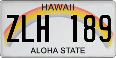 HI license plate ZLH189