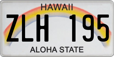 HI license plate ZLH195