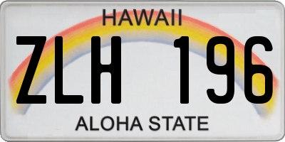 HI license plate ZLH196