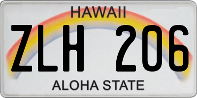 HI license plate ZLH206