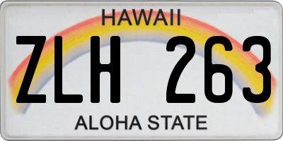 HI license plate ZLH263
