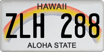 HI license plate ZLH288