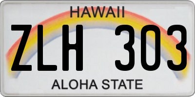 HI license plate ZLH303
