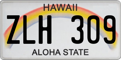 HI license plate ZLH309