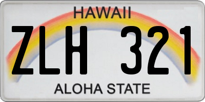 HI license plate ZLH321