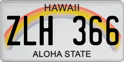 HI license plate ZLH366
