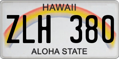 HI license plate ZLH380