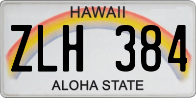 HI license plate ZLH384