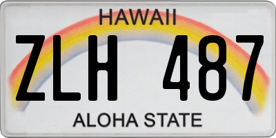 HI license plate ZLH487