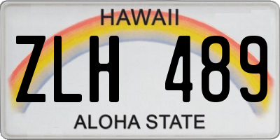 HI license plate ZLH489