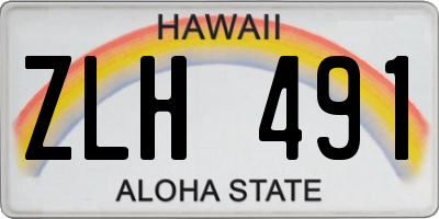 HI license plate ZLH491