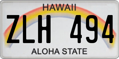 HI license plate ZLH494