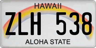 HI license plate ZLH538
