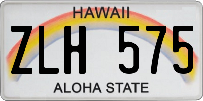 HI license plate ZLH575