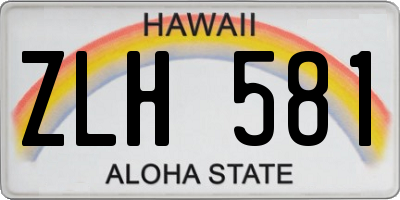 HI license plate ZLH581