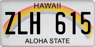 HI license plate ZLH615