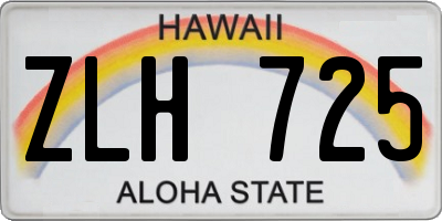 HI license plate ZLH725