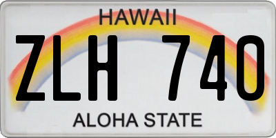 HI license plate ZLH740
