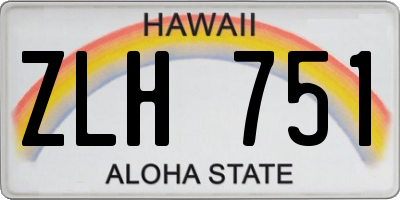 HI license plate ZLH751