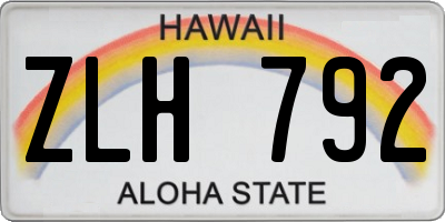 HI license plate ZLH792