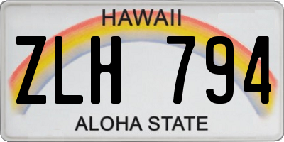 HI license plate ZLH794