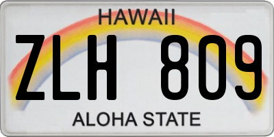 HI license plate ZLH809