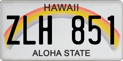 HI license plate ZLH851