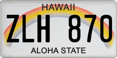 HI license plate ZLH870