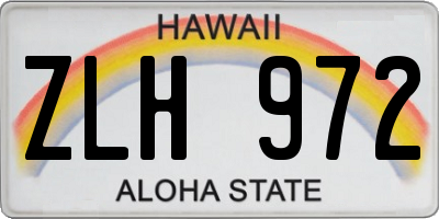 HI license plate ZLH972