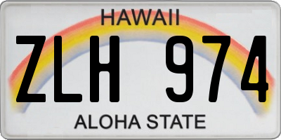 HI license plate ZLH974