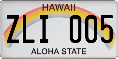HI license plate ZLI005