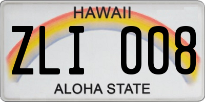 HI license plate ZLI008