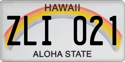 HI license plate ZLI021