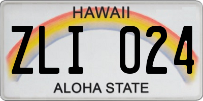 HI license plate ZLI024