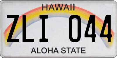 HI license plate ZLI044