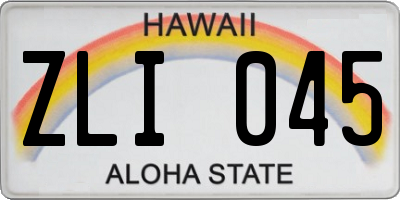 HI license plate ZLI045