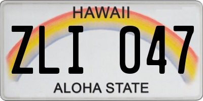 HI license plate ZLI047