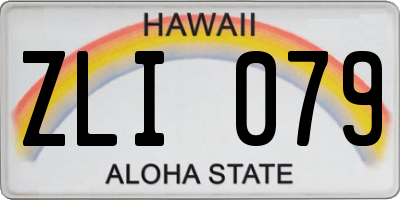 HI license plate ZLI079