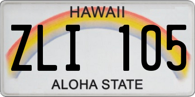 HI license plate ZLI105