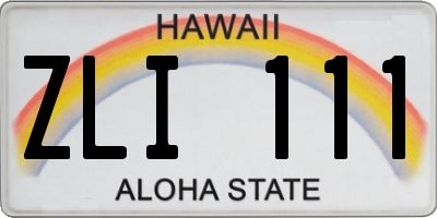 HI license plate ZLI111