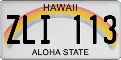HI license plate ZLI113