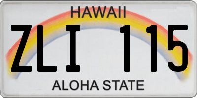 HI license plate ZLI115