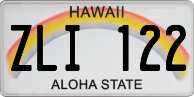 HI license plate ZLI122