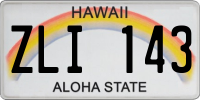 HI license plate ZLI143