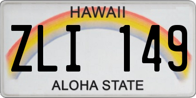 HI license plate ZLI149