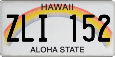 HI license plate ZLI152