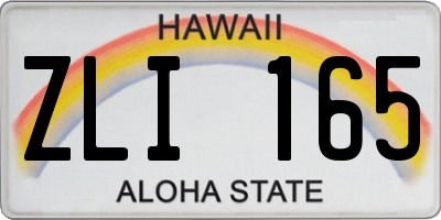 HI license plate ZLI165