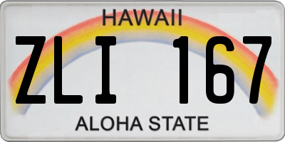 HI license plate ZLI167