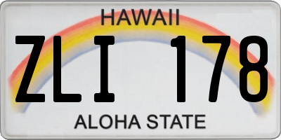 HI license plate ZLI178