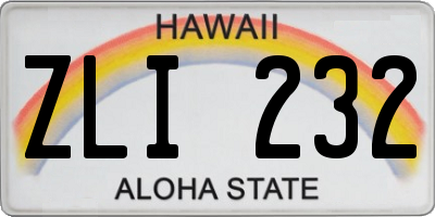 HI license plate ZLI232